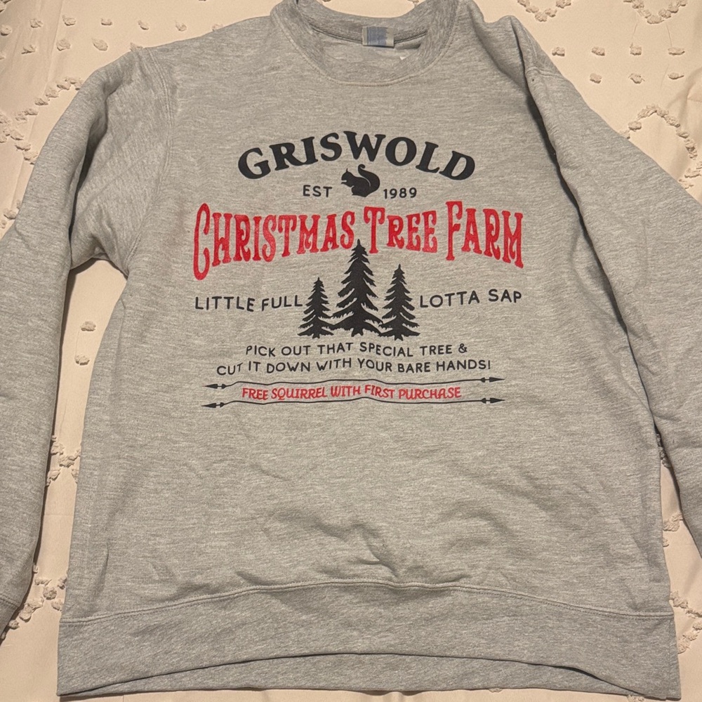 Christmas Tree Farm Sweatshirt - Gray National Lampoons Christmas Vacation